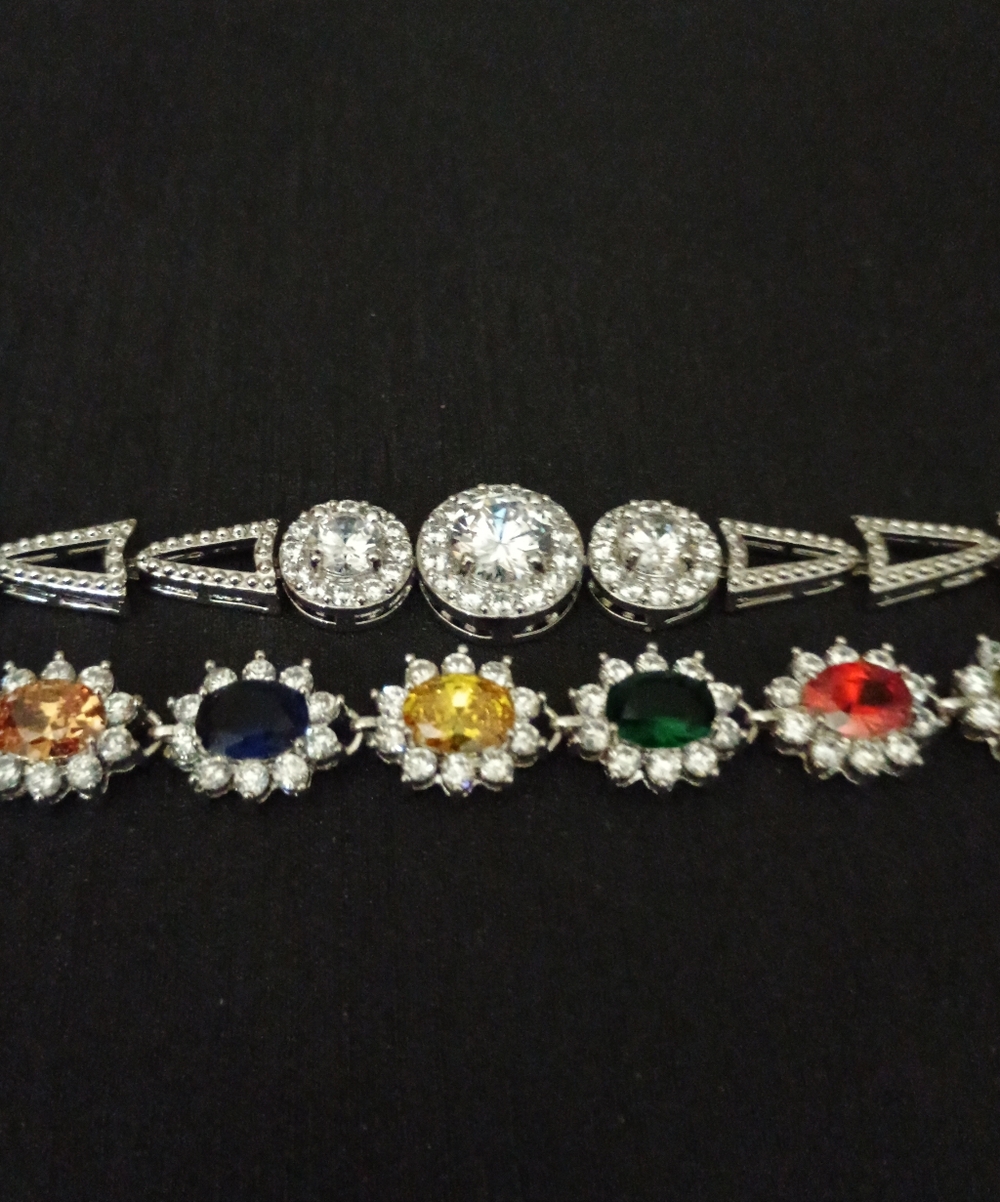Women’s Multicolor Lot Of 2  Crystal Tennis Bracelet - Unbranded
